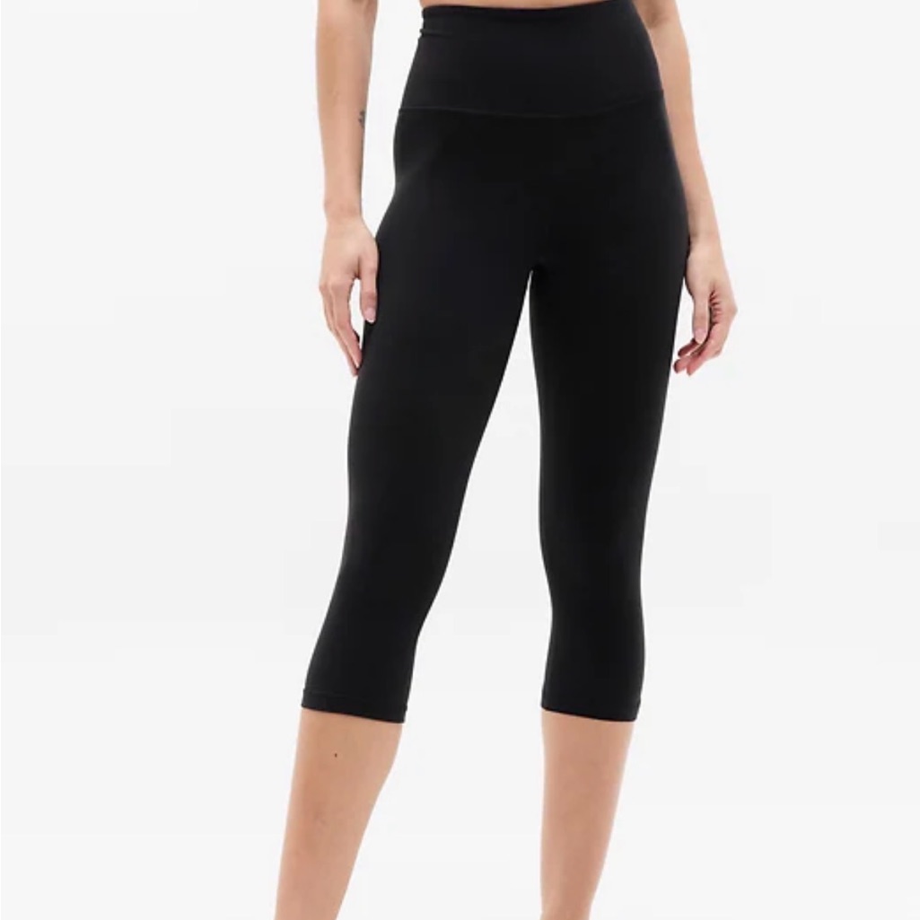 Athleta Black Cropped High-Rise Leggings